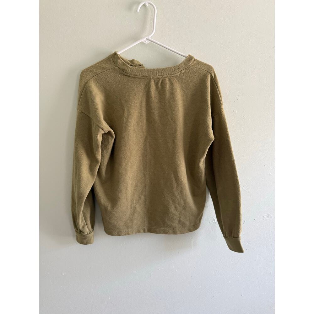 Madewell | Olive Green 1/2 Button Up Textured Long Sleeve Pullover Casual Preppy - Picture 7 of 11
